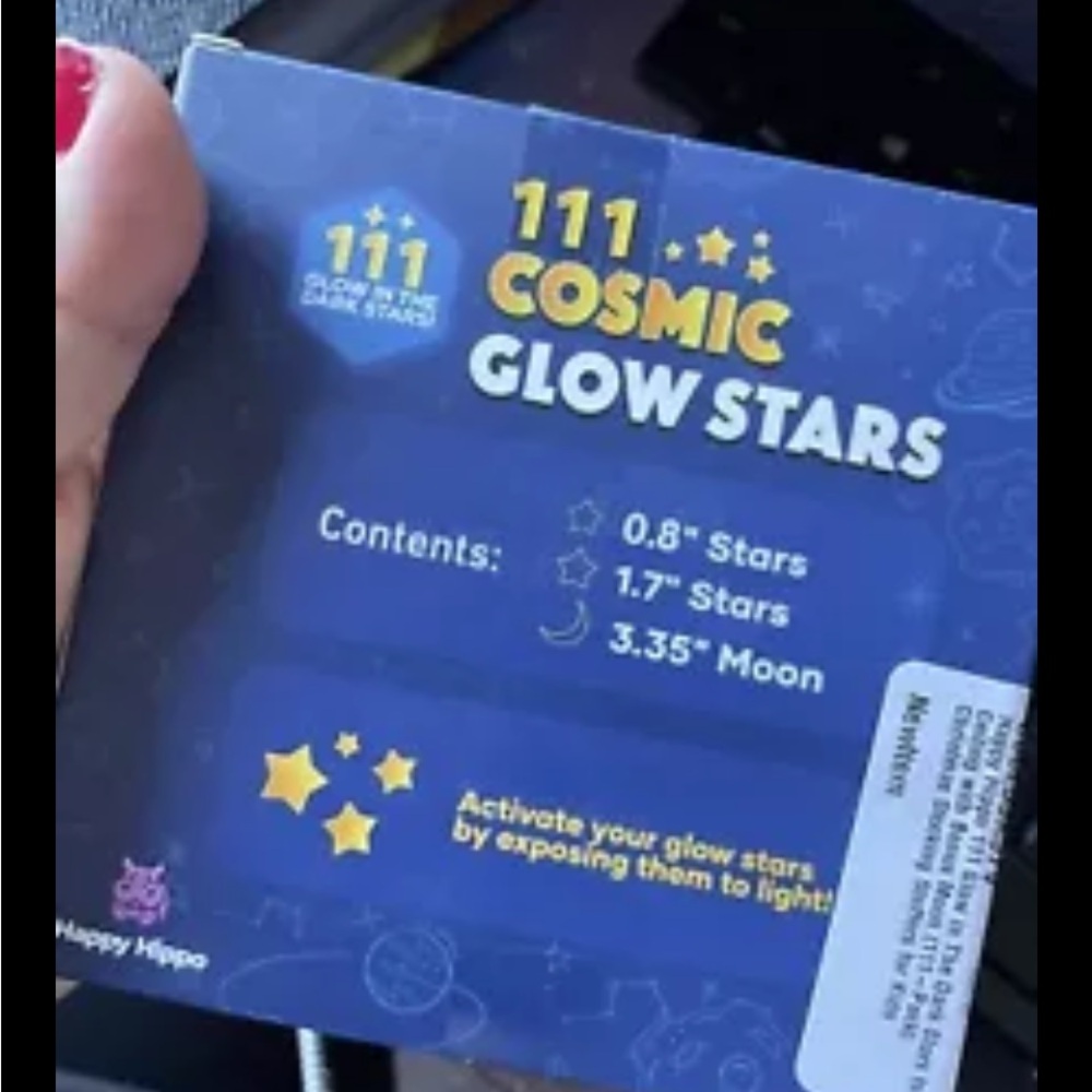Happy Hippo 111 Glow in The Dark Stars for Ceiling with Bonus Moon 111-Pack new - Picture 3 of 3